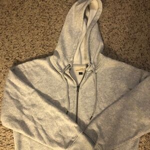 Universal Thread light gray cropped zip up hoodie, size L